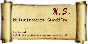 Milutinovics Surány névjegykártya
